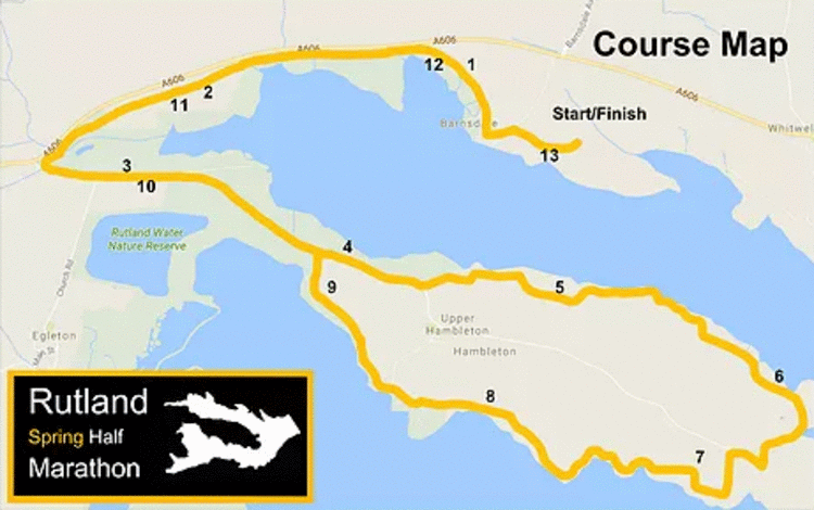 Rutland Half Marathon Route Map